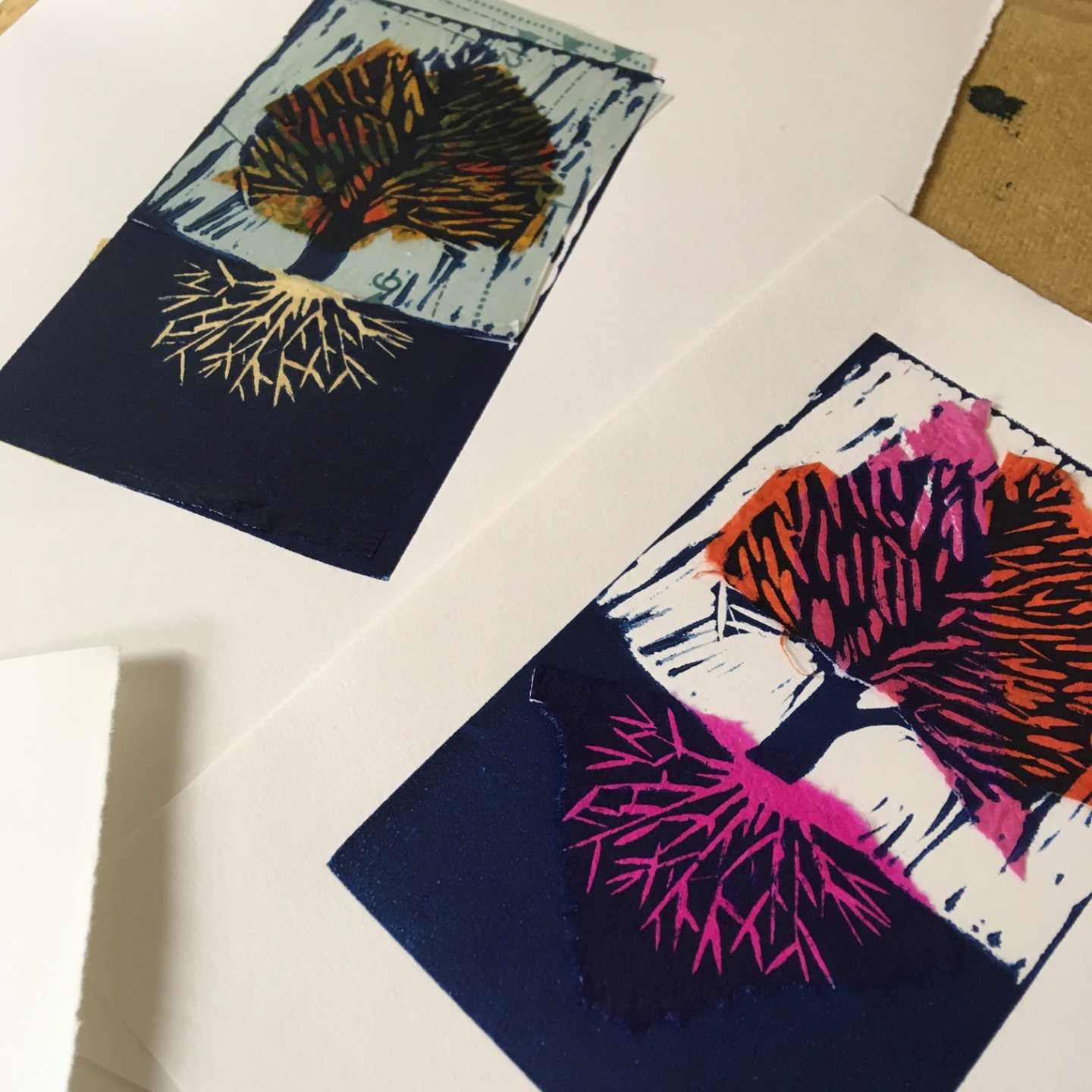 Linocut with Chinecollé Cardiff Print — free download